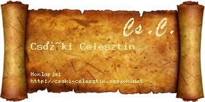 Csáki Celesztin névjegykártya